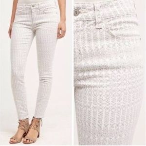 Anthropologie Pilcro and the Letterpress white print jean